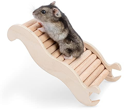 Niteangel Hamster Klettern Spielzeug Holz Leiter Brücke Hamster Rennmaus Mäuse und kleine Tiere (S)