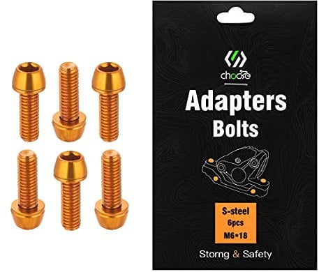 CNC MTB Caliper bolts,Bike disc brake caliper bolts M6x18mm Steel alloy,Orange