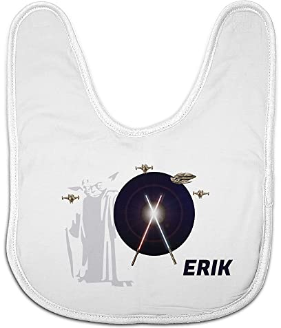 LolaPix Lätzchen Baby. Personalisiertes Lätzchen mit Namen. Abwaschbar. Superheld. STAR WARS. 28x35cm. Unisex-Babys
