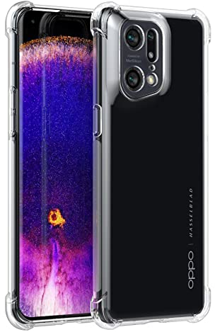 Cresee Coque Oppo Find X5 Pro 5G, avec Protection Caméra, Coins Renforcés Étui Housse Transparent Antichoc Souple TPU Bumper Case pour Find X5 Pro, Clear