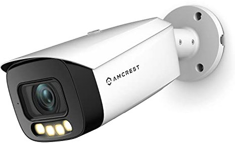 Cámara IP PoE 4K 30fps AI con visión nocturna completa de 164 pies, apertura F1.0 y sensor de imagen de 1/1.2 pulgadas, bala de seguridad para exteriores IP67, micrófono integrado, detección de