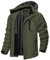 TACVASEN Veste Imperméable a Capuche Homme Veste de Pluie Légère Randonnée en Plein Air Vêtements de Sport Décontractés Vert Armée,S