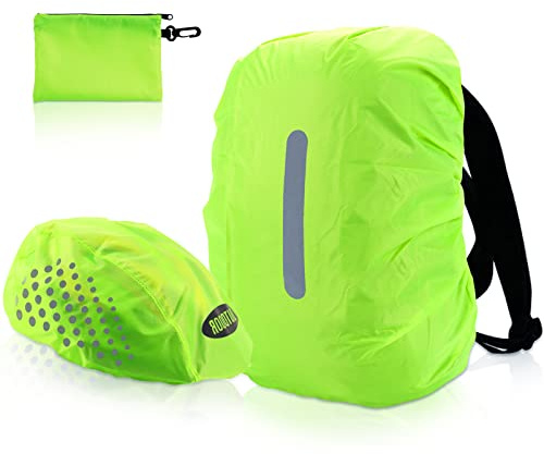 Ourdort Schulranzen Regenschutz, Regenschutz Set für Helm Rucksack, Helm Regenschutz, Regenschutz Schulranzen Step by Step, Schulranzen Helmschutz, Rucksack Überzug Reflektierend, Unisex