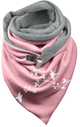 Dreieckschal Damen Schal Halstücher Herbst Winter Flauschiger Schal Wintermode Schneeflockendruck Knopfschals Wickelschals Lässige Frauen Warmer Weicher Schal Herren Schal Scarf Women Winterschal