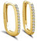 VICKWOOD Creolen Klein Eckig 15 mm Damen Ohrringe Echt 925 Silber Vergoldet mit 18K in Gold/Silber Schmuck Geschenk für Frauen(Zirkonia_Gold)