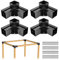 FMhotu Kit di staffe fai da te per pergola, confezione da 4 staffe angolari a 3 vie per legno da 10 x 10 cm (dimensioni interne 9,1 x 9,1 cm), kit per pergola/gazebo in acciaio verniciato a polvere