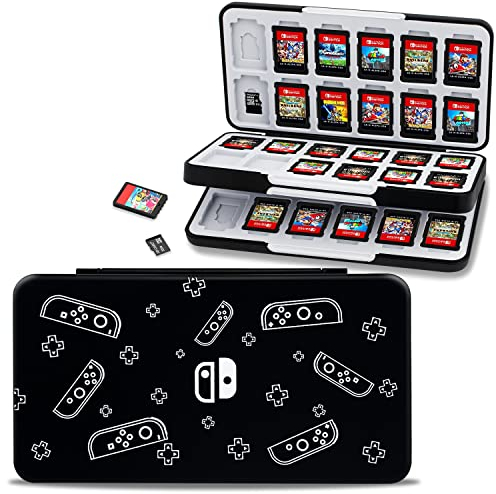 NOOP Game Card Case for Nintendo Switch& Switch OLED Game Card and Micro SD Card, Carrying Storage Case with 48 Game Card Slots and 24 Micro SD Card Slots