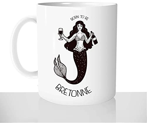 Mug-Cadeau Bretonne - Tasse Café Thé Idée Cadeau Original Apéro Bière Femme Bretagne Sirène Prénom Noël Anniversaire