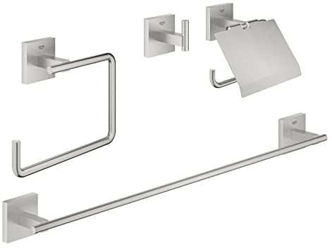 GROHE Start Cube - Bad-Set 4-in-1 (verdeckte Befestigung, langlebig), supersteel, 41115DC0