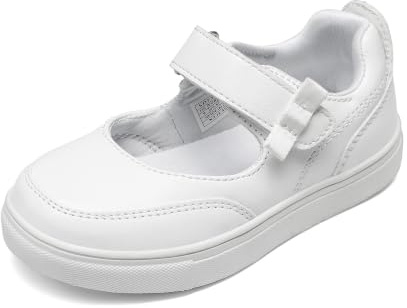 DREAM PAIRS Girls Mary Jane Trainers,White,11 Little Kid