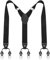 ACWOO Herren Hosenträger, 6 Clips Duty Men Braces Y Zurück, Hosenträger Herren Extra Stark Breit 3,5 cm, Einstellbar und Elastisch Hosenträger (Schwarz)