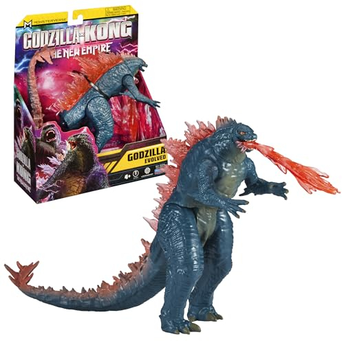 Godzilla x Kong: The New Empire, 6-Inch Godzilla Evolved Action Figure Toy, Iconic Collectable Movie Character Toy, Includes Heat Ray Power Feature, Toy Suitable for Ages 4 Years+