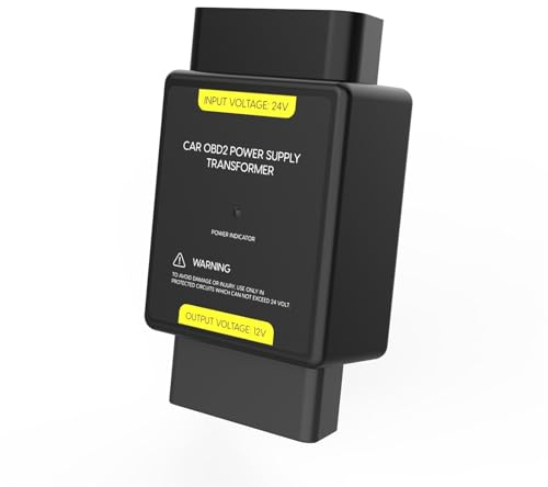 Auto-OBD2-Netzteil-Transformator, 24 V auf 12 V, OBD-Netzteil-Konverter, OBD2-Spannungswandler, 16-poliger Adapter, Verbindungswerkzeug für LKW, Bus, Schwerlastfahrzeuge