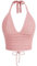 Naileksi Top da donna con lacci senza schienale all'uncinetto crop halter top Y2k Slim Fit senza maniche scollo a V Self Tie Back Knit Crop Cami Top, Rosa, S