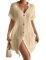 Bsubseach Comfy Beach Cover Up Lightweight Button Down Tunic Daily Shirt Dress for Women Apricot M