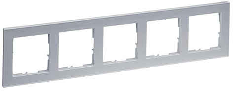 LEGRAND, SEANO+ 5-fach Rahmen, halogenfreies Thermoplast, nachhaltige Produktion und Verpackung, Farbe: Aluminium lackiert, 765285