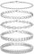 Adramata 5 Stücke Armband Herren Edelstahl-Armbänder für Herren Silber, Herren Hip Hop Armband Panzerkette, Schwer Glieder Cuban Link Armband, Herrenschmuck Geschenke, 19/21/23 CM,19