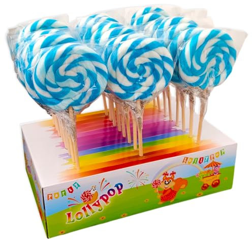 Lollypop Party Lecca Lecca Girandola Bianco e Azzurro al Gusto di Frutta Box 24x40g