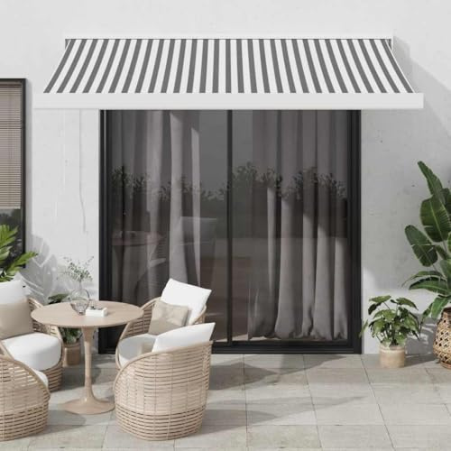 vidaXL Tenda Retrattile Antracite e Bianca 3,5x2,5m Tessuto/Alluminio