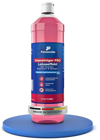 Primavella Glasreiniger Pro mit Lotuseffekt – Fensterreiniger Konzentrat für strahlendes Glas – Reinigung Fenster Putzen – Nanoversiegelung Glasversiegelung lotuseffekt (1 Liter)