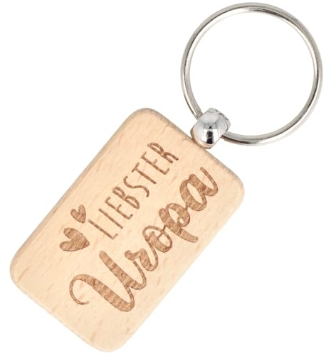 Spruchreif | Schlüsselanhänger Liebster Uropa | Holz-Anhänger mit Gravur & Metallring | Geschenkidee für Urgroßväter zum Geburtstag, Vatertag oder als Dankeschön | ca. 5,5 x 3,5 cm