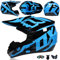 Casco Moto Per Ragazzi Casco Motocross Bambini Caschi Cross Per Adulti Uomo Casco Moto ATV Casco Integrale Enduro MTB Certificato DOT/ECE Con Occhiali Maschera Guanti Casco Da Discesa,Blue/B-L