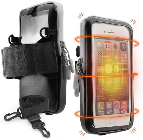 CHULN Thermische Leder Handy-Hülle Kompatibel mit iPhone, Huawei, Xiaomi, Samsung, Huami, USB-Heizung, Kältebeständigkeit, Wasserdicht Langlebig Multifunctional Smartphone Schutzhülle.