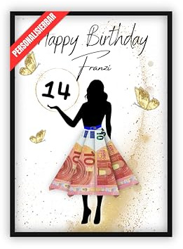dockyardos® Geldgeschenk zum 14. Geburtstag | Geld kreativ verschenken | Beste Freundin | Geschenkidee | Frau | Mädchen | Geburtstagsgeschenk