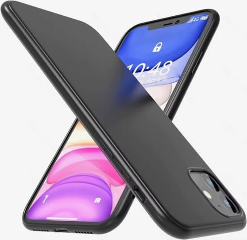 Eiselen Hülle für iPhone 11, Schwarz Ultra Dünn Soft Silikon TPU Schutzhülle, Kratzfest, rutschfest & Stoßsicher Handyhülle