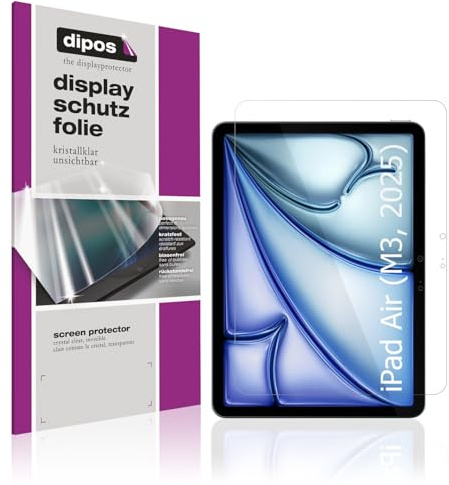 dipos 2x Displayschutzfolie klar für Apple iPad Air 13 Zoll M3 7. Gen 2025 | Passt perfekt, Ultra-Dünn, kratzfest, blasenfrei, Case-Friendly, hüllenfreundlich, Fingerprint-kompatibel, selbstklebend