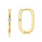 ALEXCRAFT Gold Ohrringe Eckige Creolen Damen, 14K Vergoldete Ohrring Rechteckige Kleine Gold Creolen mit Zirkonia Creole Eckig Klein Golden Ohrringe mit Stein Creole Klein Damen Frauen