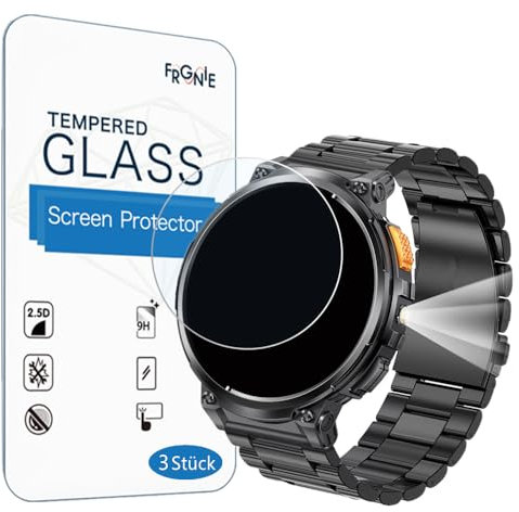 Frgnie 3 Pack Glass Screen Protector Compatible with DREMAC FV6 1.85 Smartwatch Compatible with LIGE, HIRREO FV15, FV13, EF10, EF15 Smartwatch 1.85 Smartwatch
