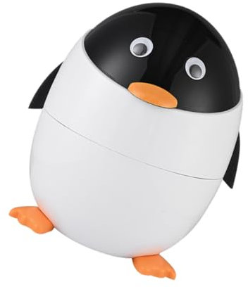 SOPOTUTU Bote De Basura Pingüino con Tapa Papelera De Diseño Moderno para Niño Niña Resistente y Decorativa para Cocinas y Habitaciones Infantiles