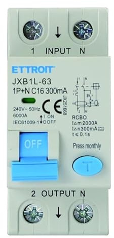 IXTRIMA Interruttore Magnetotermico Differenziale 1P+N 16A 300mA 220V-6KA CLASSE A 2 MODULI 300mA per Guida DIN - Protezione Circuiti e Sicurezza Impianti
