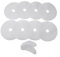 Tumble Dryer Filter Kit 10 Pack with 8 Round Exhaust Filters and 2 Air Intake Filters Compatible with DHB7VTDW DHB7VTDB TD3CNBW Models White Microfibre Cloth 235mm Diameter