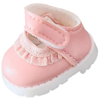 Folpus Modepuppenschuhe, Kostümzubehör, Fantasie, süß, zum Anziehen, Miniaturspielzeug, handgefertigtes Modell für 17 cm große Puppen, Neujahrsgeschenke, Rosa