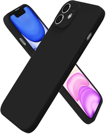 oakxco for iPhone 11 Case Silicone, Ultra Slim Thin Phone Case for Women Girls, Plain Solid Color Minimalist Aesthetic Cute Girly Design, Soft Rubber Gel TPU with Camera Cover Protection, Black
