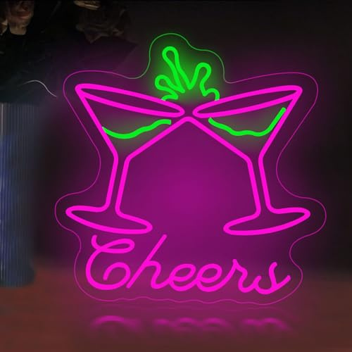 Cocktail Neon Light Cheers Light Up for Wall Decor Cocktail Glasses Neon Sign Drink Decor for Home Bars Pubs & Restaurants Party