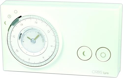 Cronotermostato elettromeccanico da parete, programmazione giornaliera con cavalieri, colore BIANCO, Alim. 2 batterie 1,5V – ORBIS LYRA