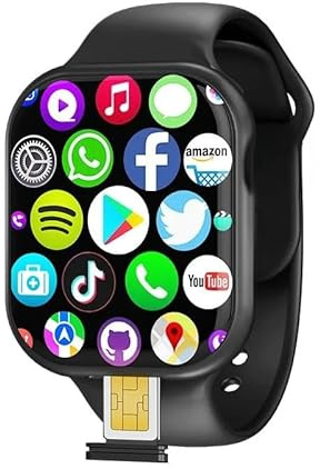 JINSHANGZI Reloj inteligente VP29 4G Android 128GB de almacenamiento 4G/5G LTE tarjeta SIM GPS WIFI 2.3 pulgadas 490 x 580 Amoled nueva cámara giratoria (negro, 8 GB 128 GB)