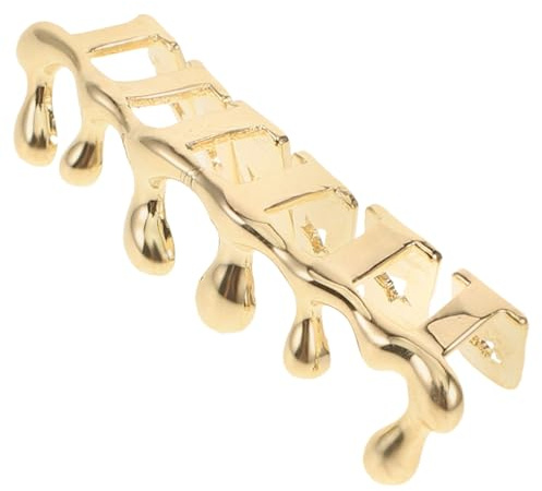 BESPORTBLE Hip Hop Zähne Drip Caps aus Robustem Kupfer Goldfarbene Tropfenform Modisches Mundzubehör für Hip Hop Fans Langlebige Auffällige Unterkiefer Zähne Kappen