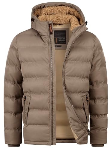Indicode Herren Nemos Winterjacke Steppjacke in Daunen-Optik mit Kapuze | Warme Steppjacke für kalte Tage und angenehmer Passform, Herrenjacke, Winterjacke, Outdoorjacke, Freizeitjacke für Männer
