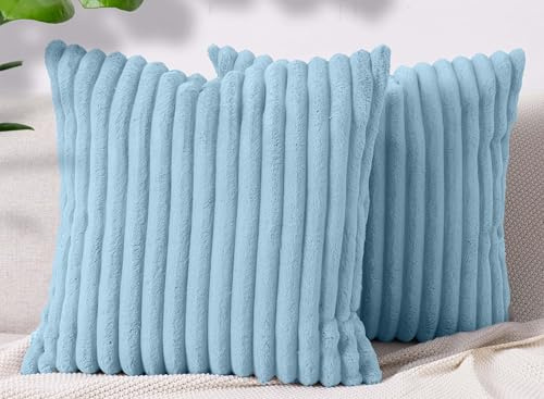 Amilian Dekokissen 2er Set 50x50 cm - Zierkissen mit Füllung und Bezug, Sofakissen für Wohnzimmer, Bett und Sofa, Couchkissen 2 Stück, weich und formstabil - Ozeangeheimnis