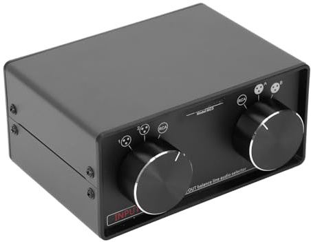 SEAFRONT XLR Ljudomkopplare, Aluminiumlegering Passiv Stereoomvandlare 3 in 3 Ut, XLR Stereoomvandlare för Inspelning Mixerkonsol Effektförstärkare DVD-spelare, Ingångsväljare