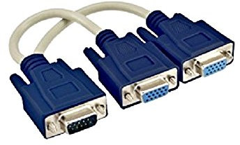 CAVO SDOPPIATORE VGA MASCHIO A VGA 2 FEMMINE PER DOPPIO MONITOR HQ 550-2