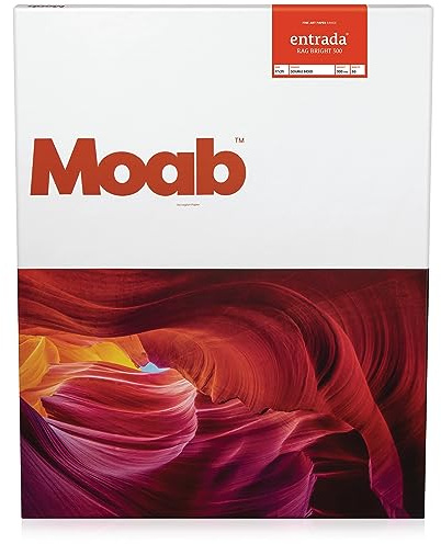 Moab Entrada Rag Bright 300 g/m², 43 x 63,5 cm Papier aus Baumwolle für Tintenstrahldrucker 50 Blatt