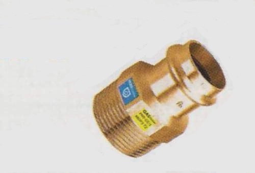 Gas - Wasser Pressfitting, Kombifitting Übergangsstück I/AG 15 mm x 1/2 Kontur V