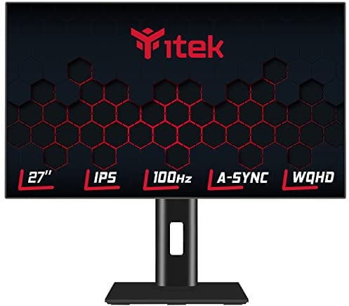 Itek Monitor GGF - 27 Pollici, Piatto, Risoluzione WQHD 2560x1440, Pannello IPS da 100Hz, Schermo 16:9, Risposta 4ms OD, Collegamenti HDMI e DP, USB-C, HDR, Adaptive Sync, Senza cornice