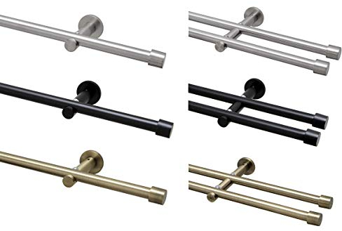 Garduna Gardinenstange Ø 16mm 1-Lauf Schwarz Metall, 80cm