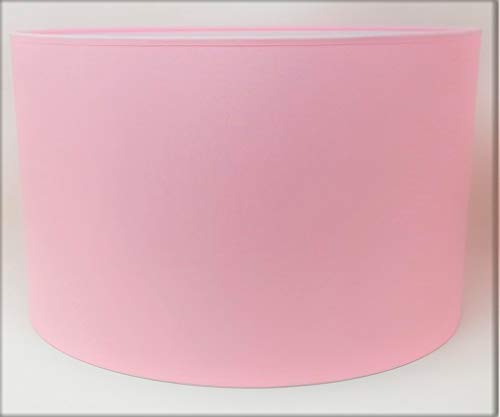 Zylinder Lampenschirm Baumwolle Stoff handgefertigt für Deckenleuchte, Tischleuchte, Stehlampe (Rosa, 50 cm Durchmesser 25 cm Höhe)
